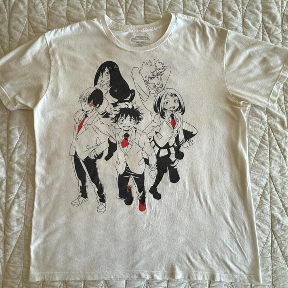 My Hero Academia Shirt Adult Small White Solid Graphic Tee Anime‎ Mange